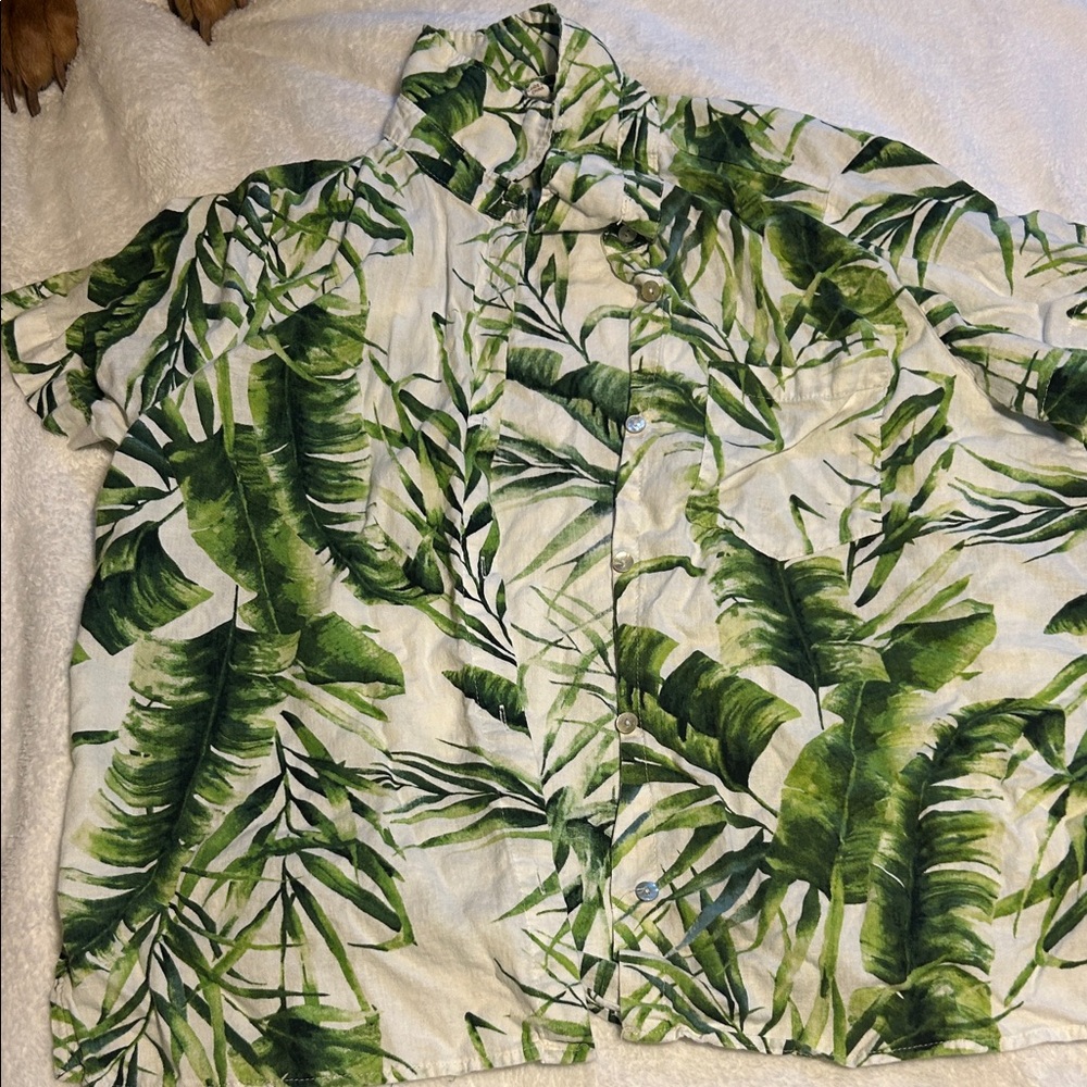 Panama Jack Green Leaf Print Men's Shirt